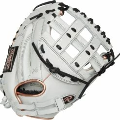 33 Inch Rawlings Liberty Advanced Color Series RLACM33FPRG Women's White/RoseGold/Black Fastpitch Softball Catcher Mitt